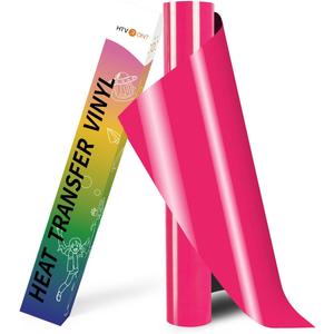HTVRONT HTV Vinyl Rolls Heat Transfer Vinyl - 12" x 8ft Neon Pink HTV Vinyl for Shirts, Iron on Vinyl for All Cutter Machine - Easy to Cut & Weed for Heat Vinyl Design (Neon Pink)