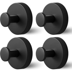 Shower Hooks for Inside Shower,Suction Cup Hooks for Glass Window,Removable Towel Hooks for Bathrooms,4 Packs(Black)