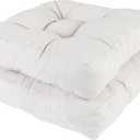 RACE LEAF 19" x 19" Patio Chair Cushions Beige - Outdoor/Indoor Tufted Memory Foam Chair Pads Set of 2, Water-Resistant Olefin Chair Seat Cushion Non-Slip Backing