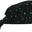 Working Cap with Sweatband Adjustable Cleaning Work Hat Scrub Cap for Women Men Tie Back Hat Nurse Surgical Caps (Starlit sky-1, One Size) (Black)