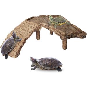 Fhiny Turtle Basking Platform, Tortoise Floating Dock Reptiles Habitat Climbing Ramp Fish Tank Turtle Resting Platform Aquarium Landscaping Decor for Small Reptile Frog Newts Terrapin