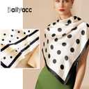 Dailyacc Hair Bandanas Scarf For Women Lightweight Fashion Neck Silk Satin Head Scarves For Sleeping Handbags Scarf (9-white Spot/27.5*27.5in)