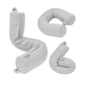 Dot&Dot Twist Memory Foam Travel Pillow for Airplanes - Travel Neck Pillow for Sleeping - Airplane Pillow for Neck Support, Chin, Lumbar and Leg - Adjustable, Bendable Neck Roll Pillow