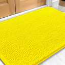 OLANLY Dog Door Mat for Muddy Paws 30x20, Absorbs Moisture and Dirt, Absorbent Non-Slip Washable Doormat, Quick Dry Chenille Mud Mat, Entry Indoor Entryway Carpet for Inside Floor, Lemon Yellow