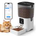 PAPIFEED Automatic Cat Feeder with App, 2.4G WiFi Cat Food Dispenser, 6L Timed Cat Feeder for Dry Food, 10 Meals/Day, 12 Portions/Meal, Dual Power Supply Smart Pet Feeder for Dog, White