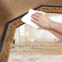 Gold Vintage Mirror, 40"x28" Black Gold Decorative Mirror with Octagon Gold Foil Carvings Wooden Frame for Luxe Living Room, Entryway, Bathroom and Bedroom