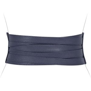 XZQTIVE Wide Elastic Belts for Women Dresses Black Waist Corset Belt for Women Fashion Wide Stretchy Belts (Fits Waist Sizes 29-33 inch, Width:4in Braided Navy Blue)