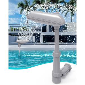 Pool Fountain Waterfall for Above Ground/Inground Pools, Auto-Swing Wide Spray Sprinkler Fountain, Adjustable Height 16-23", Swimming Pool Accessories for Relaxation & Water Cooling, Pool/Spa Decor