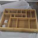 Juvale Bamboo Drawer Organizer Tray with 8 Adjustable Dividers for Kitchen Utensils, Cutlery (14 x 10 x 2 In)