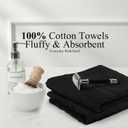 24 Pack Black Hand Towels 100% Cotton Spa Towels 16x27 inches Highly Absorbable Facial, Gym, Hair and Face Towels in Bulk