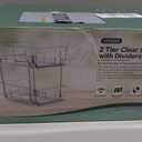 HIHEGD 2 Tier Bathroom Storage With Dividers, Clear Under Sink Pull Out Organizer for Kitchen Pantry, Medicine Cabinet