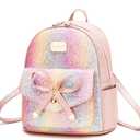 I IHAYNER Girls Bowknot Cute Leather Backpack Mini Backpack Purse for Women