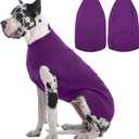 IECOii Great Dane Sweater,5XL Dog Sweater for Extra Large Dogs Breed,XXXXXL Dog Sweaters Christmas Outfit,Thick Warm Dog Winter Sweater for Male Female Dogs,Pullover Big Dog Sweater,Purple-5XL (XXXXX-Large(Chest:43.3 in))