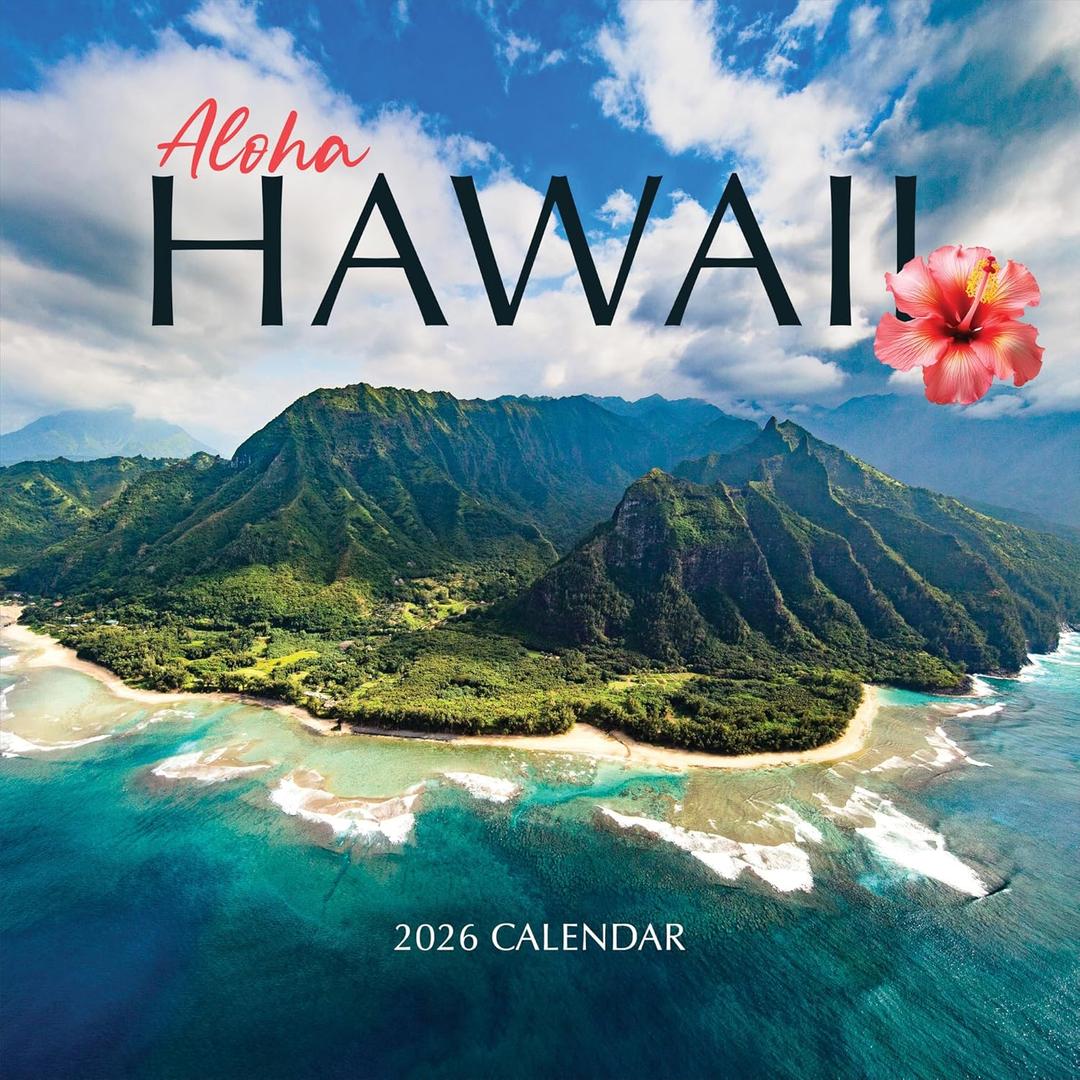 TF Publishing 2026 Hawaii Wall Calendar - Large Grids for Appointments and Scheduling - Vertical Monthly Wall Calendar 2026 with Premium Gloss Paper for Home and Office Organization - 12in x 12in