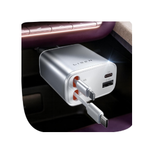 LISEN Retractable Car Charger for iPhone 17, 75W 4 in 1 Retractable Car Charger, Cute Girly Car Accessories for Women Men, fit iPhone 16 15 14 Samsung Galaxy S25, Prime for Day Deals Today