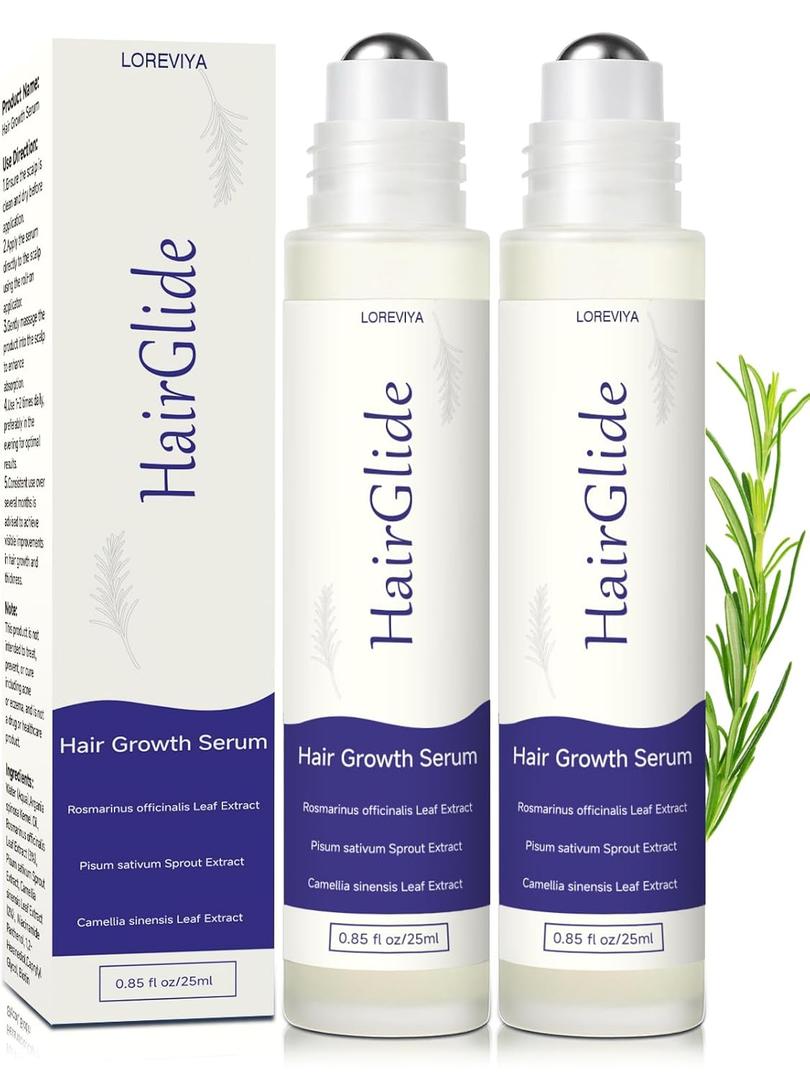 Hair Growth Serum Roll On, Rosemary Oil for Hair Growth, Be Roll On Rosemary Plant Essential Oils Extract Helps Support Body Thicker Fuller Hair for Men Women Pick (0.85 Fl Oz (Pack of 2))
