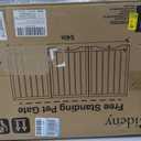 Free Standing Dog Gate Indoor, Foldable Dog Gate for Doorways Stairs Hallways, 3-Panel Freestanding Pet Gate with Support Feet for Stability, Folding Puppy Gate Easy to Move, Doggy Gate 54"x24", 3-Panel, 24"Tall