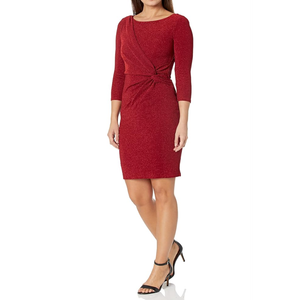 Jessica Howard Womens Mini Knit Lined Casual Long Sleeve Daytime Dress 20 W