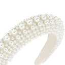 3 x YISSION 1PC White Pearl Headband for Women Non Slip Jeweled Head Band Sparkly Beaded Hairband Fashion Padded Headbands for Women Wedding Bridal Headband Hair Accessories for Women Girls