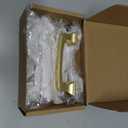 Haidms 6 Pack Cabinet Handles Matte Gold Cabinet Pulls 3 Inch Hole Center Drawer Pulls Modern Square Dresser Handles for Bathroom Kitchen Bedroom, Zinc Alloy