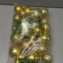 Senjie Gold Shatterproof Christmas Ball Ornaments, 32 Pcs, Plastic, Hanging, Christmas, Wedding