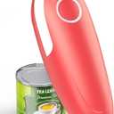 Electric Can Opener, One-Touch Automatic Can Opener Fits All Can Sizes, Hands-Free&Smooth Edge Battery operated Can Opener with Magnetic Cover Catch for Kitchen & Seniors Arthritis (Red)