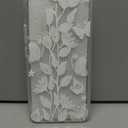 OOK Compatible with Samsung Galaxy S22 Plus Case, Silicone White Flowers Floral Rose Cute Pattern, TPU Camera Protection Soft Slim Shockproof Phone Cover for Women Girls- White