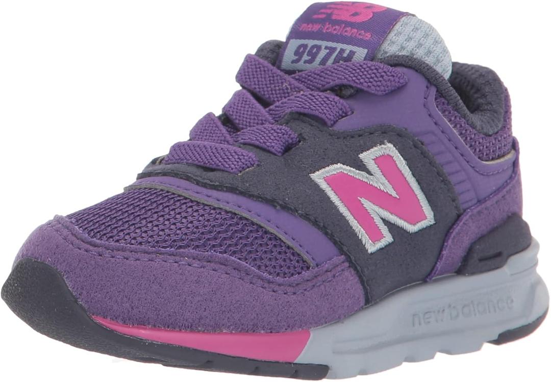 New Balance Boys' 997h Bungee Lace Sneakers (2 Infant, Interstellar/Magenta Pop)