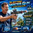 Electric Water Gun for Adults & Kids, Automatic LED Squirt Gun with 28-32 FT Long Range, Rechargeable Battery Powered Water Blaster, High Capacity Water Soaker for Beach Pool Summer Outdoor Toys