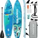 SOLAVERO Stand Up Paddle Board, 11‘ Inflatable SUP Supports 500LB - Wide Stable Board with Non-Slip EVA Deck for Adults & Youth of All Skill Levels