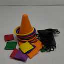 unanscre 31PCS 3 in 1 Carnival Outdoor Games Combo Set for Kids, Soft Plastic Cones Bean Bags Ring Toss Game, Gift for Birthday Party/Xmas