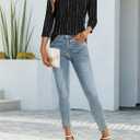 3/4 Length Sleeve Womens Tops Dressy Casual V Neck Polo Shirts Business Work Blouses 2025 Trendy Tunic Top (Large)