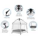 Bend River Baby Playpen with Canopy, Portable Baby Beach Tent, Toddler Play Yard Indoor and Outdoor, Foldable Mosquito Net for Infant - Light Grey