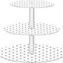 Cupcake Stand 3 Tier Acrylic Cupcake Holder Round Dessert Tower Display Cup Cake Tower Stand for Wedding Party Black Polka Dot White
