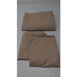 Beige Bed Set Bed Cover 100 In X 90 In. Two Pillow Cases Size 40 In X 24 In
