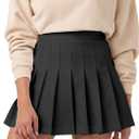 SCKTOO Womens Girl High Waisted Pleated Tennis Skirt School A-Line Skater Skirts with Lining Shorts Small