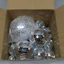 Sumind 50 Pcs Disco Balls Decor Silver Mirror Disco Balls Hanging Decor Assorted Reflective Wedding Dance Music Festivals for Christmas Stage Club Ballroom Hall Prop (1.2'',2'',3.2'',4'')