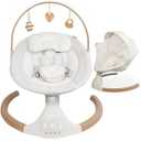 Jool Baby Nova Nature Baby Swing for Newborns – Natural Wood Toys, Electric Motorized Infant Swing, Bluetooth Music (Wood/ Oatmeal)