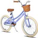 JOYSTAR Girls Bike Kids, 20" Retro Style Kids Bike with Training Wheels, 20 Inch Children Bicycle with Kickstand
