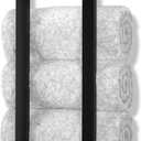 Bamboo Towel Racks - Vertical Wood Towel Rack Bamboo Bathroom Accessories, Storage, Wall Towel Rack for Rolled Towels for Bathroom Furniture, Spa Furniture and Decor (Black, Medium)