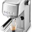 CASABREWS 3700 Essential Espresso Machine 20 Bar, Stainless Steel Cappuccino & Latte Machine with Steam Frother for Home, 43.9oz Water Tank, Coffee Gift for Women & Men, Silver