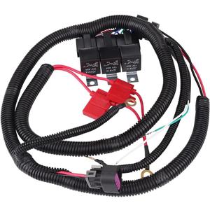 WMPHE Dual Electric Fan Upgrade Wiring Harness Kit Compatible with Chevy GMC GM Truck SUV 1999 2000 2001 2002 2003 2004 2005 2006 ECU Control, Electric Cooling Fan Relay Wire Harness Kit 7L5533A226T