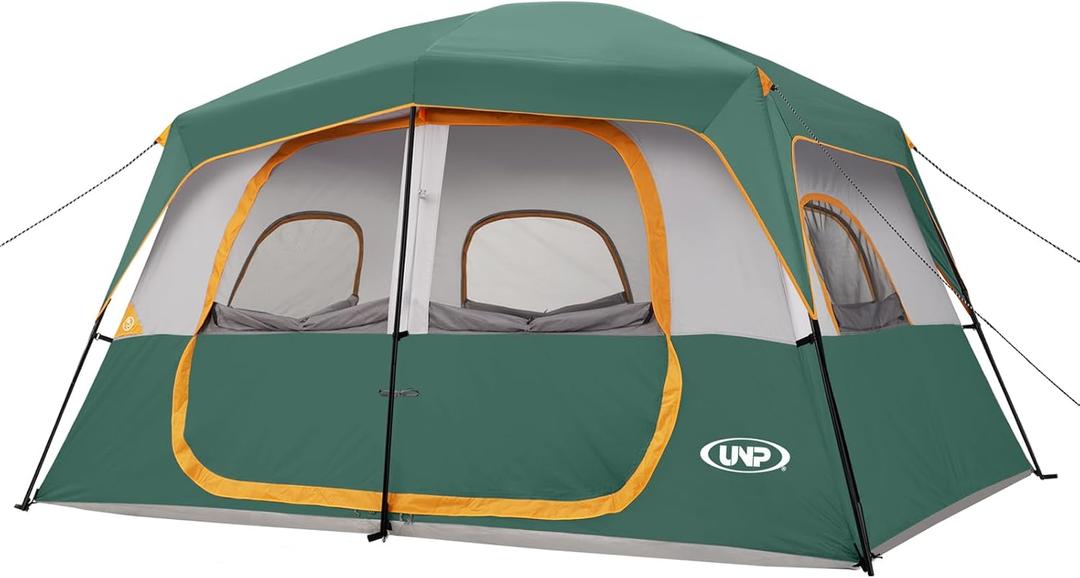 UNP 2-8 Person Tent, Portable Cabin Tent, Camping Tent 4-Person Easy Set Up, Waterproof with Top Rainfly for Outdoor Camping/Hiking