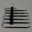 Space Saving 6 Tier Pant Hangers, Anti-Slip, Stainless Steel, 2 Pack, Black
