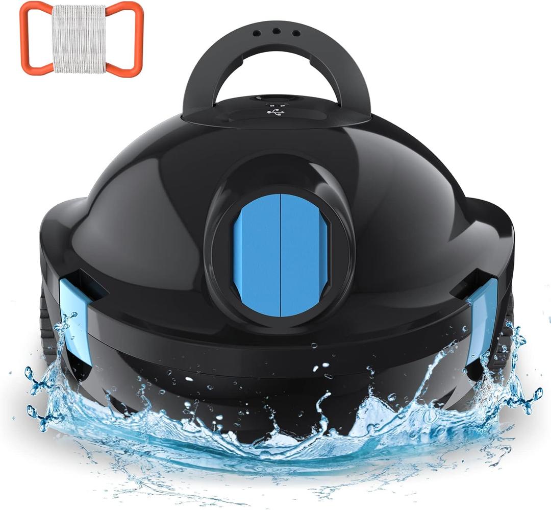 Y10 Cordless Robotic Pool Cleaner Automatic Vacuum - 90 Mins Runtime, Powerful Suction, Self-Parking, Lightweight for Above/Inground Pools Up to 65ft/1100 Sq.Ft (Black) Y10 Cordless Robotic Pool Cleaner Automatic Vacuum - 90 Mins Runtime, Powerful Suction, Self-Parking, Lightweight for Above/Inground Pools Up to 65ft/1100 Sq.Ft (Black)