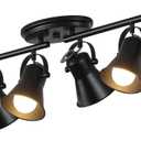 KEESFU 6-Light Track Lighting Kit,Black Semi Flush Mount Ceiling Light with 6 Rotatable Light Heads,Modern Accent Lighting for Livingroom,Bedroom,Hallway,Art Wall,Bathroom,Kitchen.(6-Light)