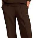 PRETTYGARDEN Women Fall 2 Piece Outfits Sweatsuits Quarter Button Long Sleeve Sweatshirt Wide Leg Pants Tracksuit Lounge Sets, Medium