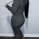 Nimsruc Two Piece Outfits for Women Casual Sweatsuits Set Long Sleeve Hoodie Tracksuit (Gray, XXL)