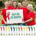 Red Ribbon Week Supplies Bulk Drug Free Keychains Red Ribbon Week Gift Keychains for Anti-drugs Campaigns