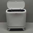 Bathroom Trash Can with Lid, Vacuum Adsorption Small Garbage Can 3.2 Gallon Press Top Lid Trash Bin with Legs Waterproof Waste Basket for Bathroom Bedroom Office Home RV (White)